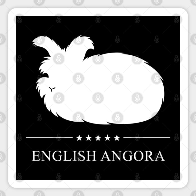 English Angora Rabbit White Silhouette Magnet by millersye